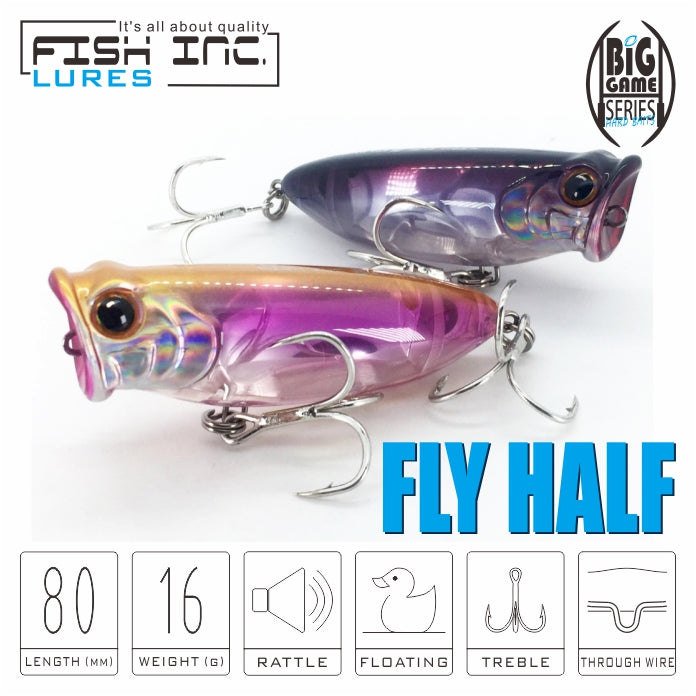 Fly Half 80mm Popper – Fish Inc Lures INTL