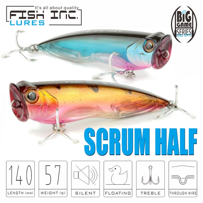 Scrum Half 140mm Popper – Fish Inc Lures INTL