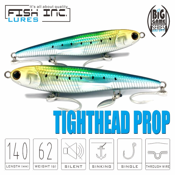 Tighthead Prop 140mm Sinking Stickbait 402 Blue Shad