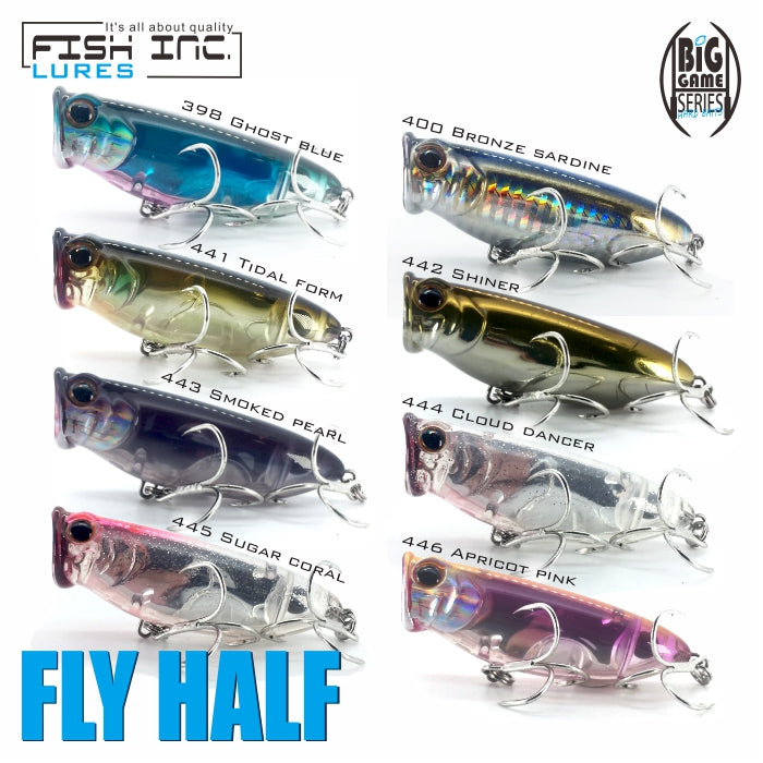 Fly Half 80mm Popper 443 Smoked pearl Fly Half 80mm Popper 443 Smoked pearl