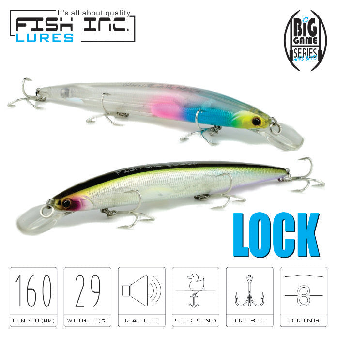 Lock 160mm Suspending Jerkbait – Fish Inc Lures INTL