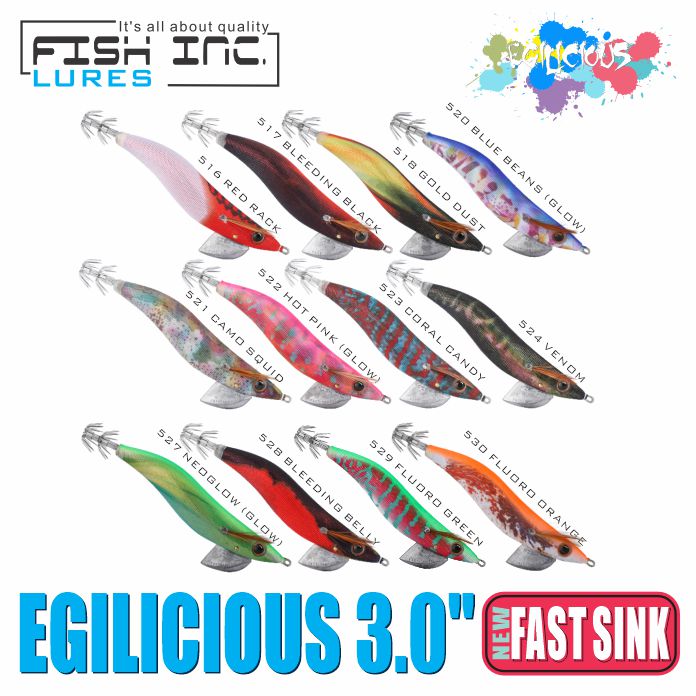Egilicious Fast Sink 3.0" colour range