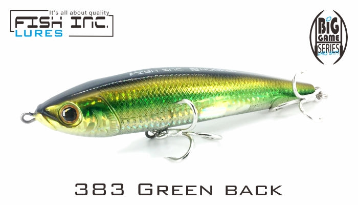 drunk hoo fishing lure Hooker 160mm Floating Stickbait 383 Green Back